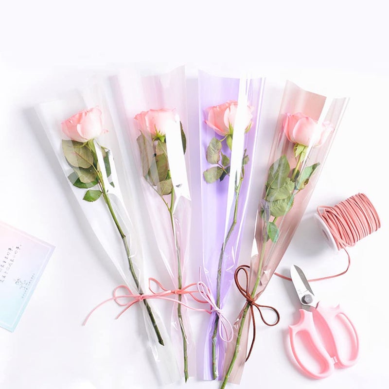 BBC FLOWER BBJ WRAPS Single Rose Packaging Bags Flower Bouquet Bag, 100 Counts (White) - Image 2